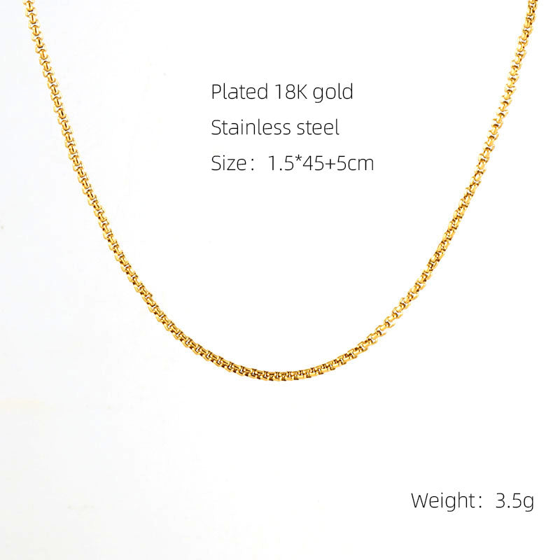 Basic Geometric Stainless Steel Plating 18k Gold Plated Necklace