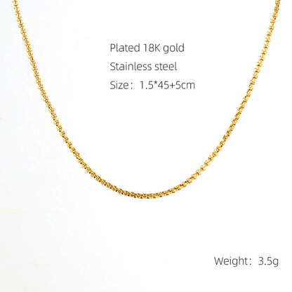 Basic Geometric Stainless Steel Plating 18k Gold Plated Necklace