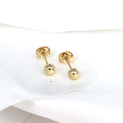 1 Pair Simple Style Round Plating Copper Gold Plated Ear Studs