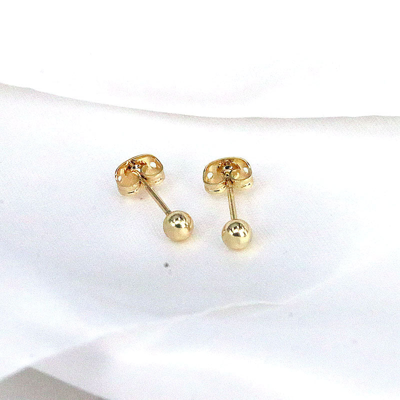 1 Pair Simple Style Round Plating Copper Gold Plated Ear Studs