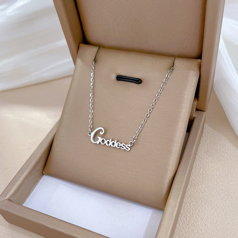 Basic Letter Titanium Steel Plating Gold Plated Pendant Necklace