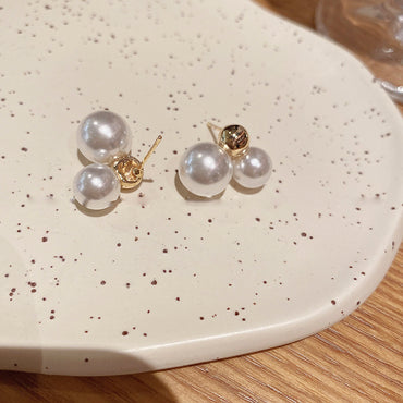 Commute Pearl Alloy Patchwork Women's Ear Studs