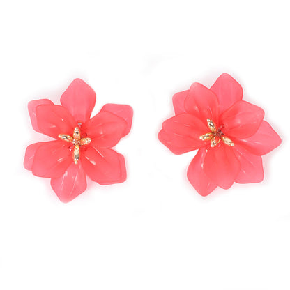 Korea White Frosted Resin Flower Bohemian Style Earrings Wholesale Gooddiy