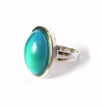 Retro Lady Oval Eye Alloy Inlay Artificial Gemstones Women's Open Ring