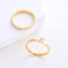 Simple Style Solid Color Stainless Steel Plating Inlay Zircon 24k Gold Plated Rose Gold Plated Rings