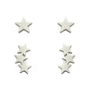 2 Pairs Cute Simple Style Star Polishing Stainless Steel Ear Studs