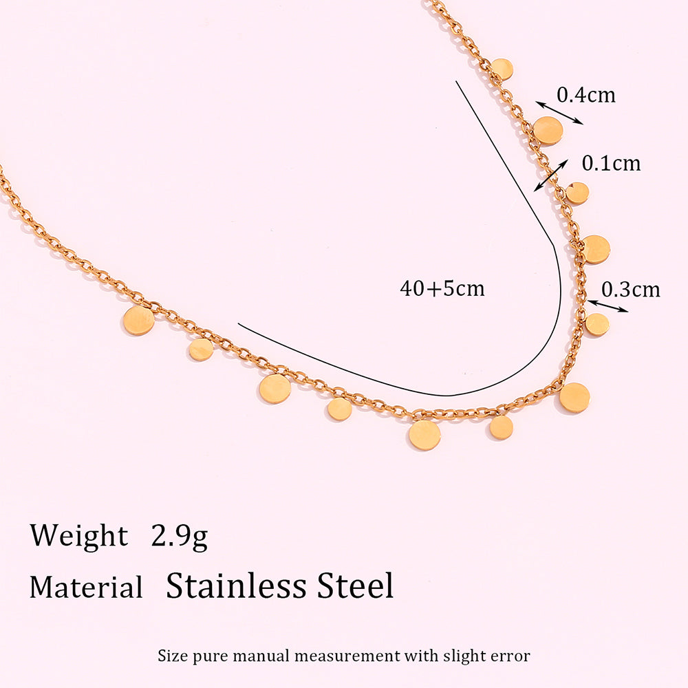 Basic Vintage Style Classic Style Round Stainless Steel Plating 18k Gold Plated Necklace