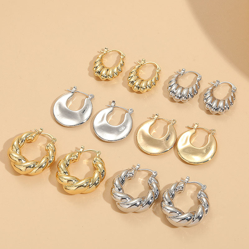 1 Pair Simple Style U Shape Plating Copper 14k Gold Plated Hoop Earrings