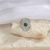 Stainless Steel Fashion Inlay Round Turquoise Open Ring