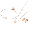 Simple Style Heart Shape Titanium Steel Plating 18k Gold Plated Rose Gold Plated Bracelets Earrings Necklace