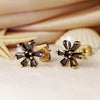 1 Pair Modern Style Simple Style Flower Plating Inlay Copper Zircon Gold Plated Ear Studs