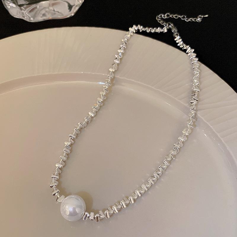 Simple Style Heart Shape Alloy Irregular Beaded Plating Artificial Pearls Women's Pendant Necklace