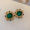 1 Pair Retro Sweet Flower Plating Inlay Copper Rhinestones Gold Plated Ear Studs