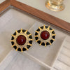 1 Pair Retro Sweet Flower Plating Inlay Copper Rhinestones Gold Plated Ear Studs