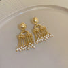 1 Pair Retro Sweet Flower Plating Inlay Copper Rhinestones Gold Plated Ear Studs