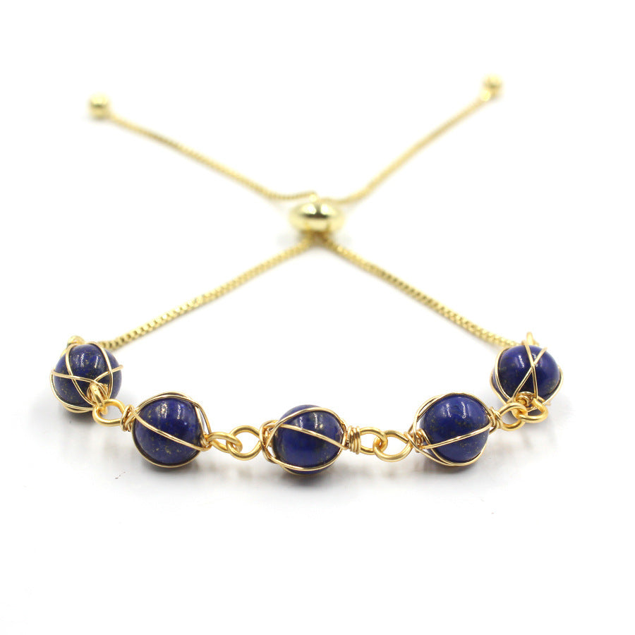 Simple Style Round Artificial Crystal Handmade Women's Bracelets