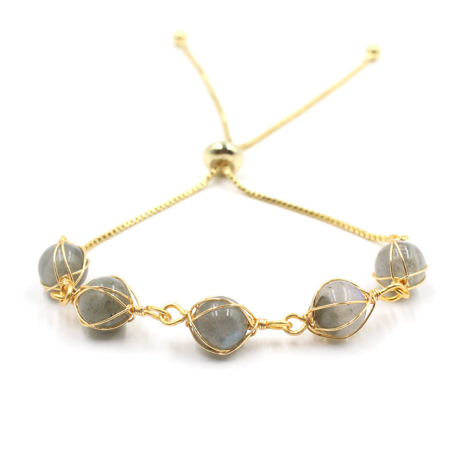 Simple Style Round Artificial Crystal Handmade Women's Bracelets