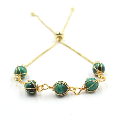 Simple Style Round Artificial Crystal Handmade Women's Bracelets