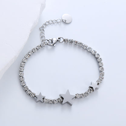 Modern Style Simple Style Star Stainless Steel Patchwork Plating 18k Gold Plated Bracelets