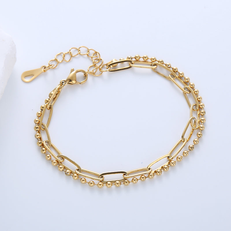 Modern Style Simple Style Star Stainless Steel Patchwork Plating 18k Gold Plated Bracelets