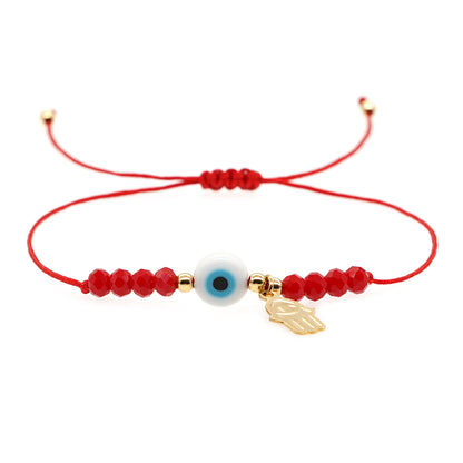 Simple Style Palm Eye Glass Handmade Braid Women's Bracelets