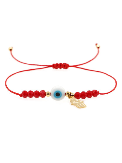 Simple Style Palm Eye Glass Handmade Braid Women's Bracelets