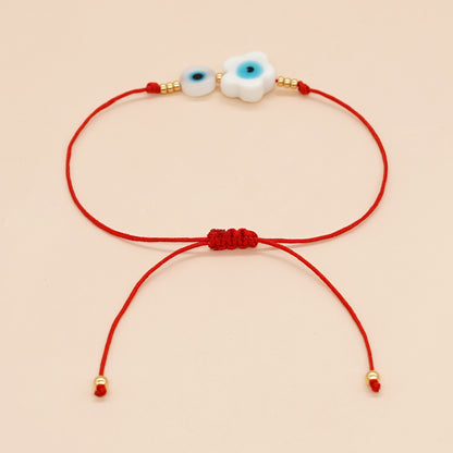 Simple Style Palm Eye Glass Handmade Braid Women's Bracelets