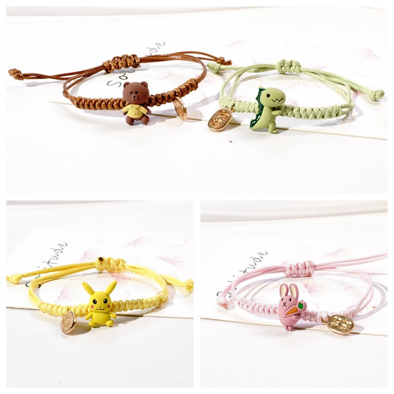 Simple Style Letter Bear Alloy Knitting Bracelets