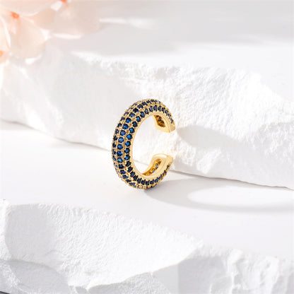1 Piece Simple Style C Shape Plating Inlay Copper Zircon Gold Plated Ear Clips