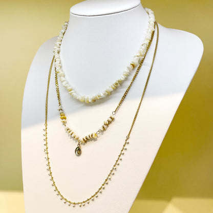 Commute Water Droplets Stainless Steel Gravel Plating Inlay Opal Gold Plated Layered Necklaces