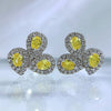 1 Pair Glam Luxurious Square Water Droplets Flower Sterling Silver Inlay Zircon Earrings