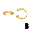 1 Pair Simple Style C Shape Plating Copper 18k Gold Plated Ear Clips