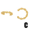 1 Pair Simple Style C Shape Plating Copper 18k Gold Plated Ear Clips