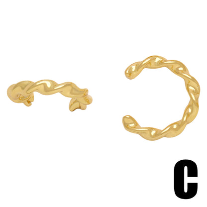 1 Pair Simple Style C Shape Plating Copper 18k Gold Plated Ear Clips