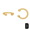 1 Pair Simple Style C Shape Plating Copper 18k Gold Plated Ear Clips