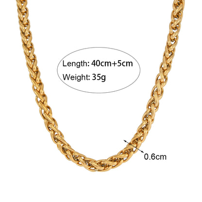 Wholesale Vintage Style Simple Style Solid Color Stainless Steel Plating 18k Gold Plated Bracelets Necklace