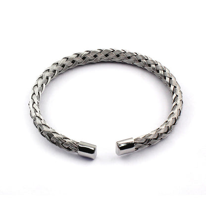 Hip-hop Punk Circle Solid Color Stainless Steel Plating Rings Bracelets