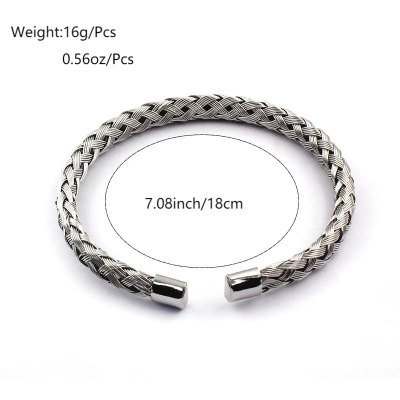 Hip-hop Punk Circle Solid Color Stainless Steel Plating Rings Bracelets