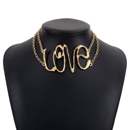 Fashion Geometric Letter Alloy Plating Women's Choker 1 Piece