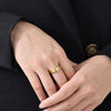 Ig Style French Style Simple Style Simple Stainless Steel Plating Inlay Zircon 18k Gold Plated Rings