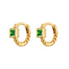 Fashion Square Copper Hoop Earrings Gold Plated Zircon Copper Earrings