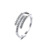 Modern Style Simple Style Solid Color Copper Inlay Zircon Open Ring