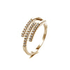 Modern Style Simple Style Solid Color Copper Inlay Zircon Open Ring