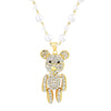 Simple Style Commute Bear Copper Plating Inlay Crystal Rhinestones Zircon 18k Gold Plated Gold Plated Silver Plated Pendant Necklace