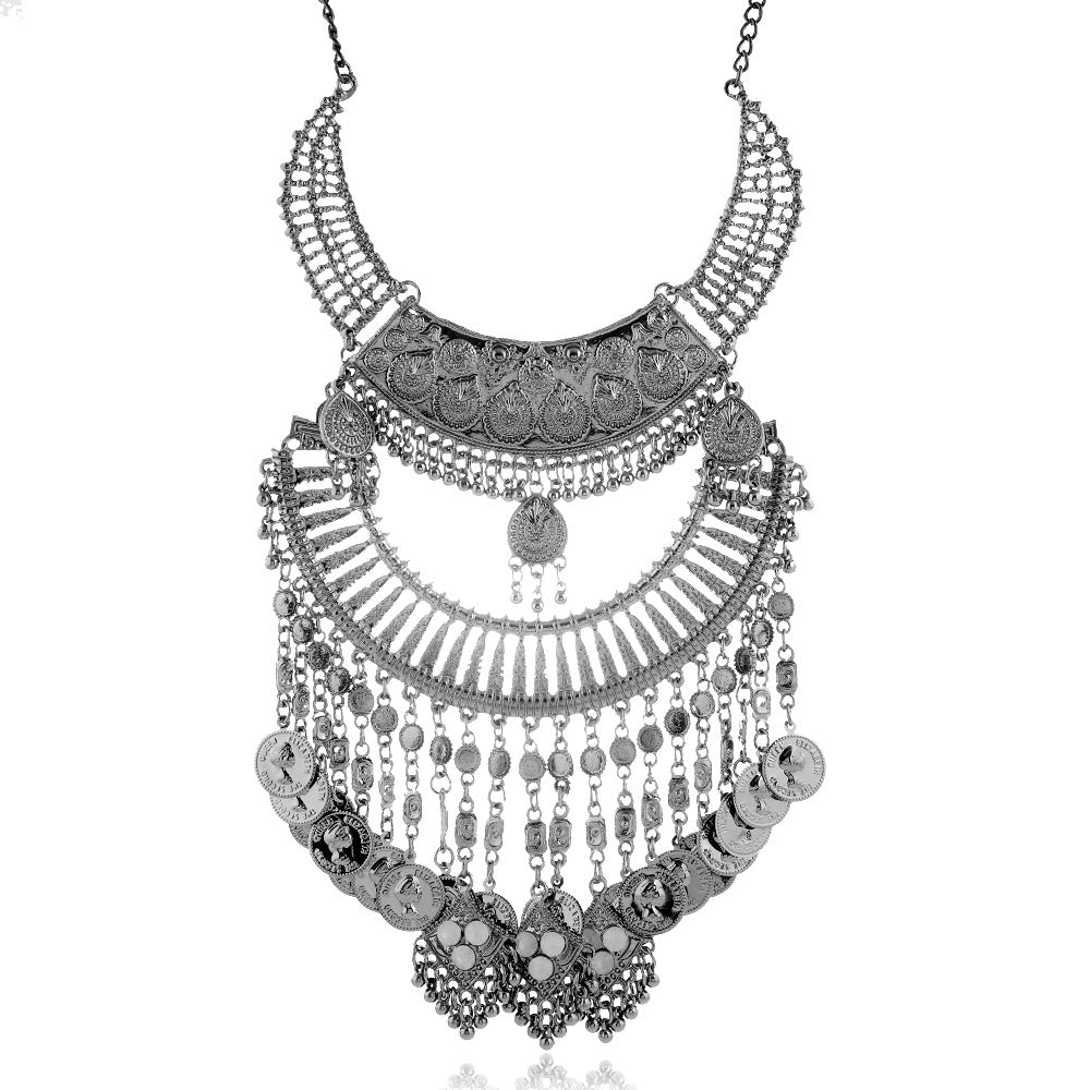 Retro Ethnic Style Tassel Coin Alloy Plating Women's Necklace