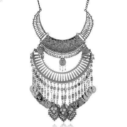 Retro Ethnic Style Tassel Coin Alloy Plating Women's Necklace