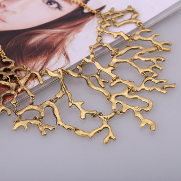 Retro Exaggerated Coral Alloy Plating Women's Necklace