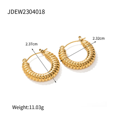 1 Pair Ig Style Solid Color Plating Stainless Steel Titanium Steel 18k Gold Plated Earrings