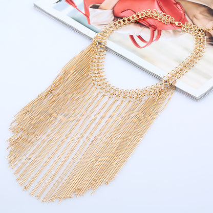 Vintage Style Exaggerated Tassel Metal Plating Women's Necklace