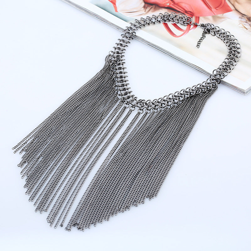 Vintage Style Exaggerated Tassel Metal Plating Women's Necklace